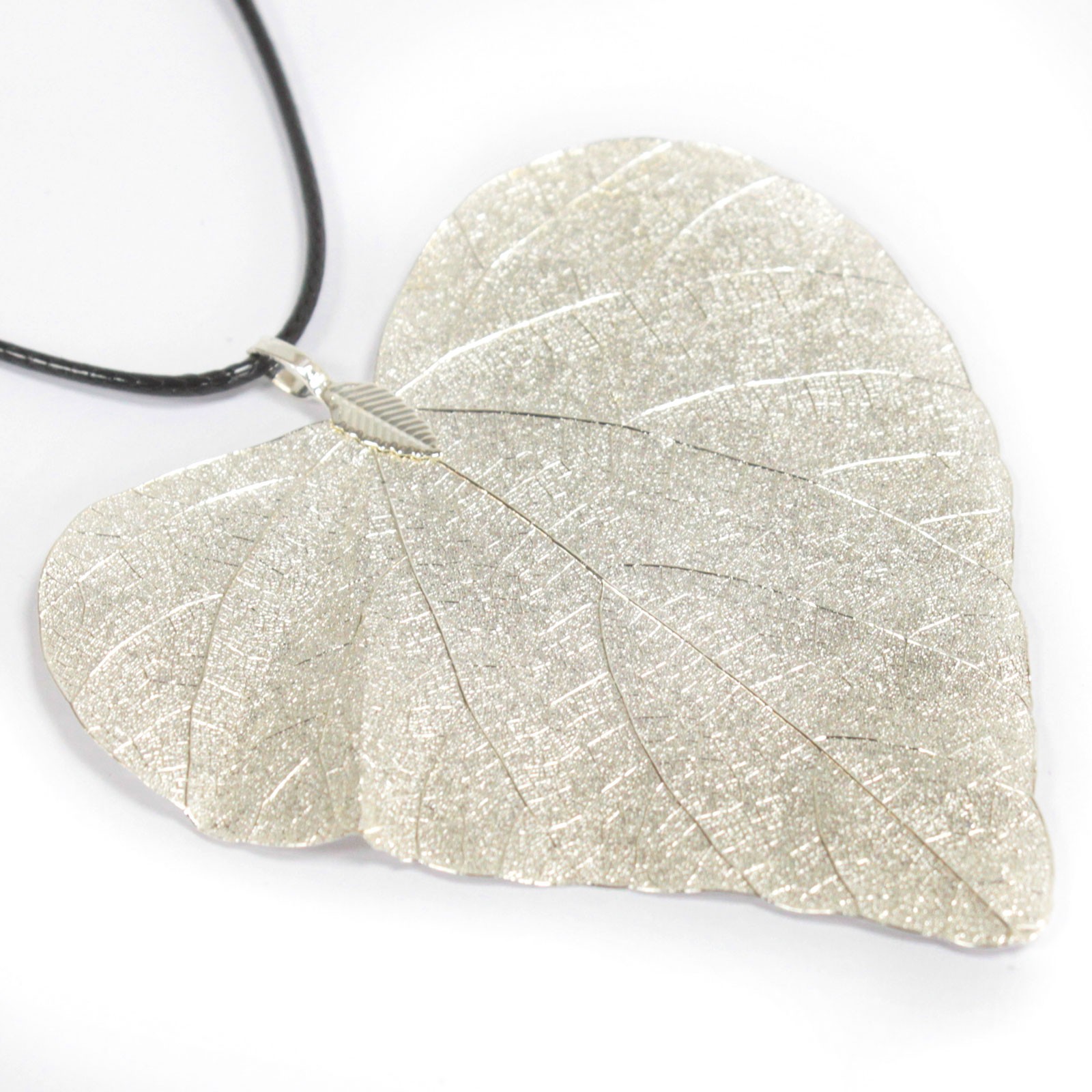 Necklace Heart Leaf Silver