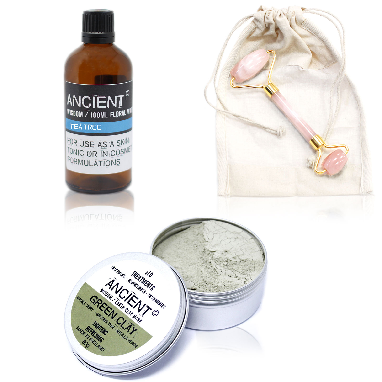 Roller Green Face Mask and Floral Water Set