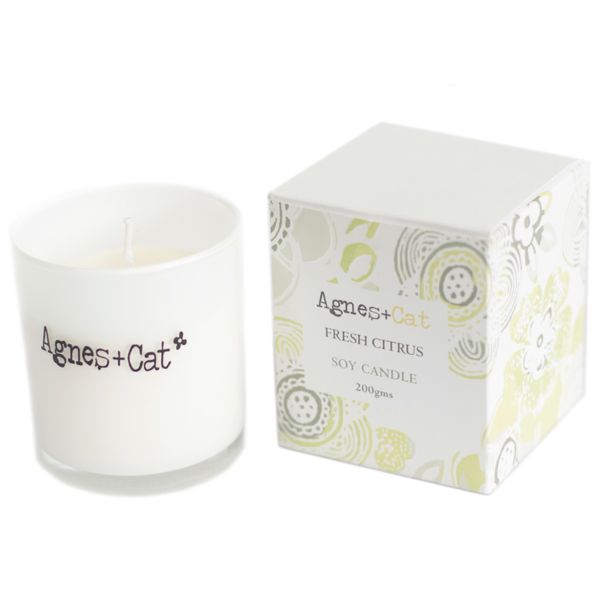 Agnes  + Cat Votive Candle - Fresh Citrus