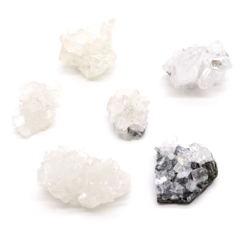 White Apophyllite Clusters 20-30mm