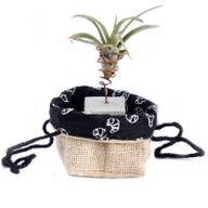 Natural Jute Cotton Gift Bag - Black Lining - Small