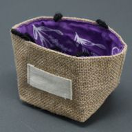 Natural Jute Cotton Gift Bag - Lavender Lining - Small