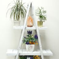 Folding Wooden A-Frame Shelf – Whitewash