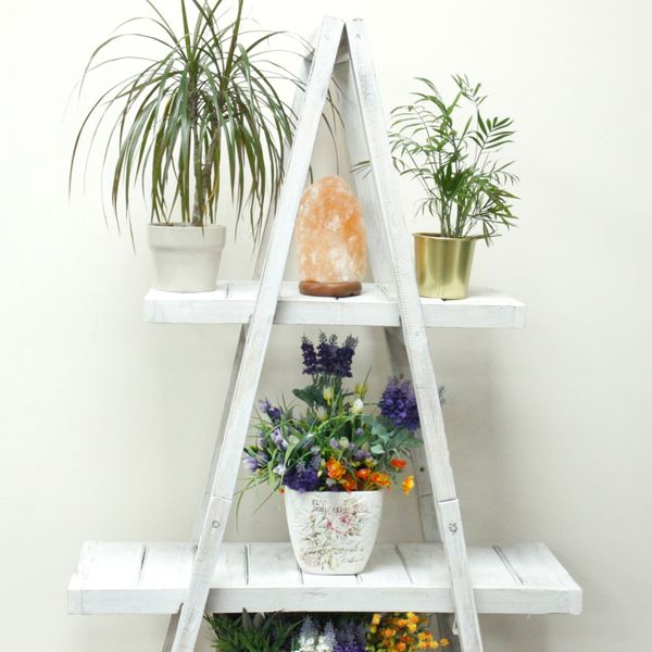 Folding Wooden A-Frame Shelf – Whitewash