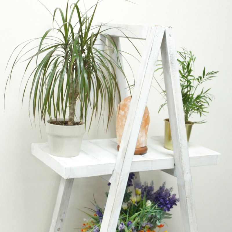 Folding Wooden A-Frame Shelf – Whitewash