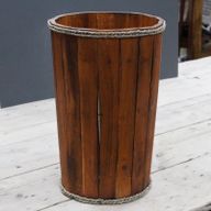Large Wooden Storage Tub – Brown