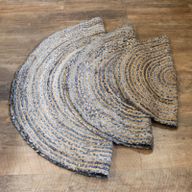Round Jute and Recycle Denim Rug - 120 cm