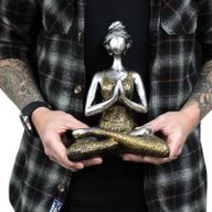 Yoga Lady Figure -  Bronze & Black 24cm