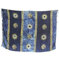 Bali Celtic Sarongs - Sun Symbols - Blue