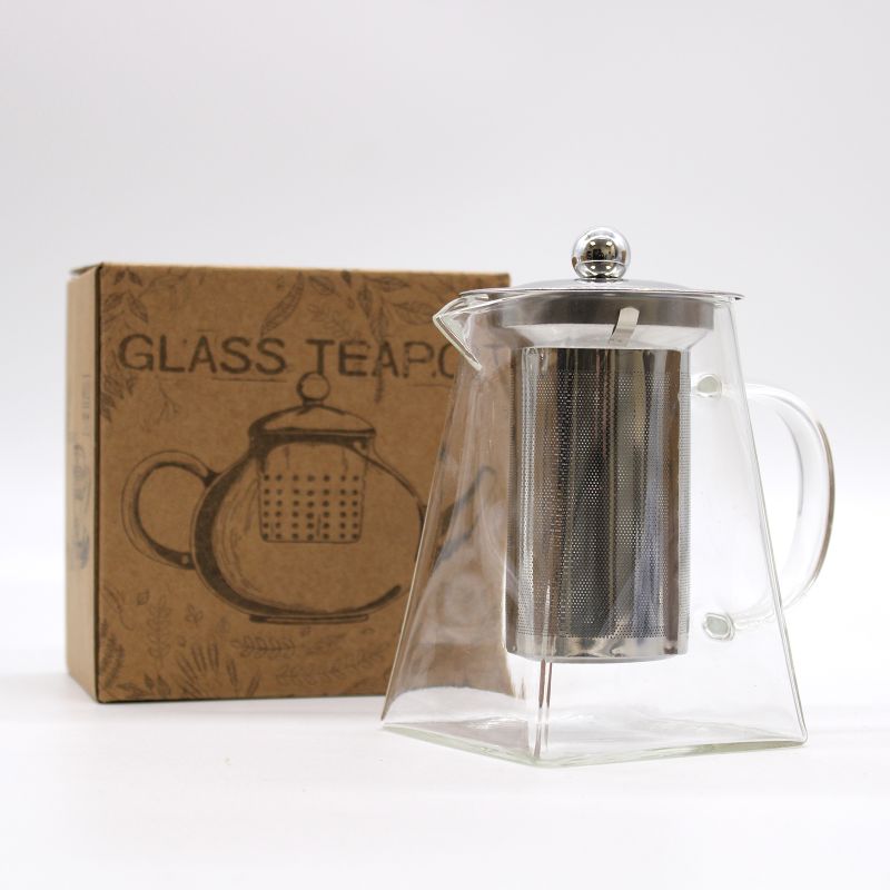 Glass Infuser Teapot - Gift Boxed - Tower Shape - 750ml