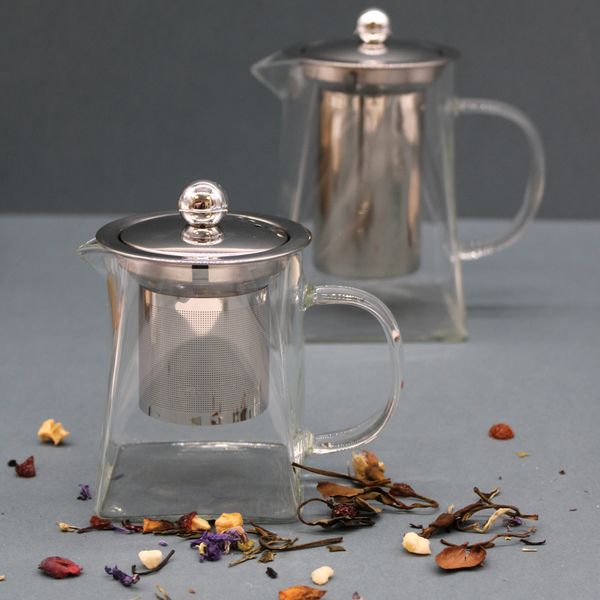 Glass Infuser Teapot - Gift Boxed - Tower Shape - 750ml