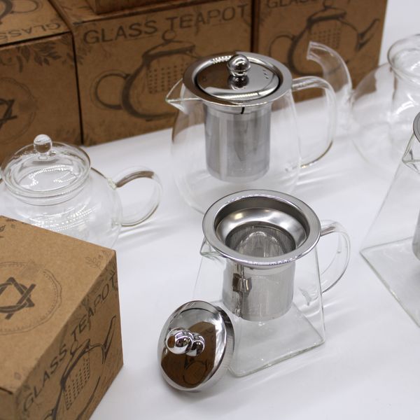 Glass Infuser Teapot - Gift Boxed - Round Pearl - 800ml