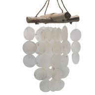 Pearl Effect & Driftwood Cross Chime
