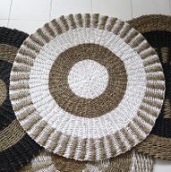 Round Seagrass White & Tan - Sun - 1m