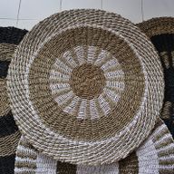 Round Seagrass White & Tan - Inner Sun - 1m