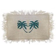 Linen Cushion Cover 30x50cm Palm Tree with Fringe