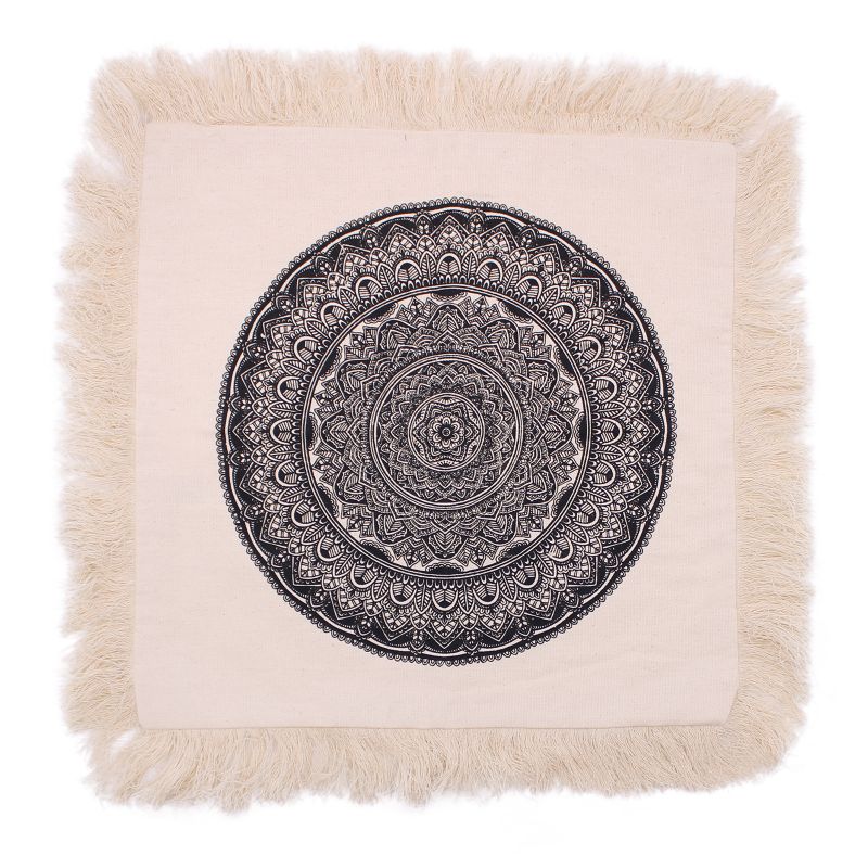 Traditional Mandala  Cushion Cover - 45x45cm - black