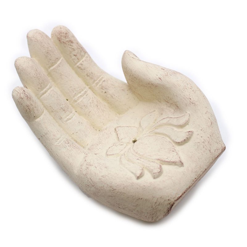 Hand Incense Burner - Lotus (white)