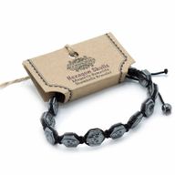 Magnetic Hematite Shamballa Bracelet - Hexagon Skulls