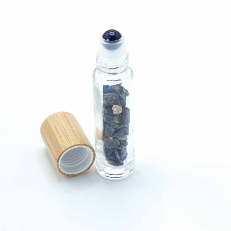 Gemstone Essential Oil Roller Bottle - Sodalite - Wooden Cap