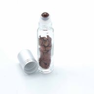 Gemstone Essential Oil Roller Bottle - Red Jasper - Silver Cap
