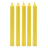Solid Colour Dinner Candle Set - Pack of 21 - Rustic Lemon