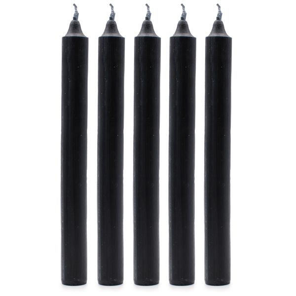 Solid Colour Dinner Candle Set - Pack of 21 - Rustic Black