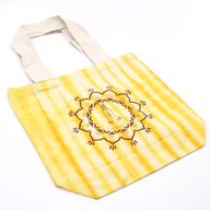 Tye-Dye Cotton Bag (6oz) - 38x42x12cm - Namaste Hands - Yellow - Natural Handle