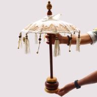 Bali Home Decor Parasol - Canvas - Gold Decor- 40cm