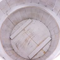 Beer Barrel Table – Whitewash Wood 60 x 48.5 cm