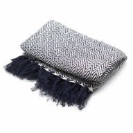 Boho Comfort Throws - Navy Zigzag