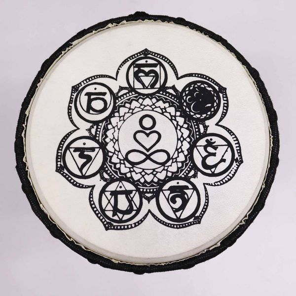 Chakra Wide Top Djembe Drum - 17cm