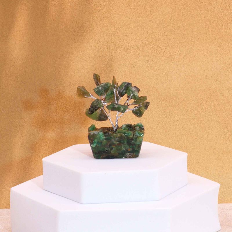 Mini Gemstone Tree On Orgonite Base - Green Aventurine (15 stones)