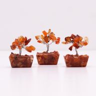 Mini Gemstone Tree On Orgonite Base - Carnelian (15 stones)