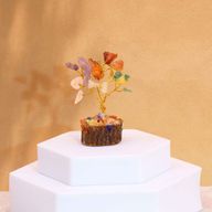 Mini Gemstone Tree On Wood Base - Multi Stones (15 stones)