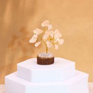Mini Gemstone Tree On Wood Base - Rock Quartz (15 stones)