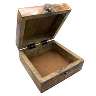 Square Wooden Keepsake Box 13x13x6cm - Buddha