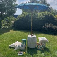 Bali Patio Parasol - Cotton - Turquoise Decor - 2m