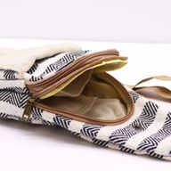Body Cross Bag Natural Cotton - Black & White