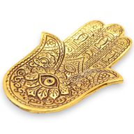 Gold Aluminium Small Hamsa Incense Holder