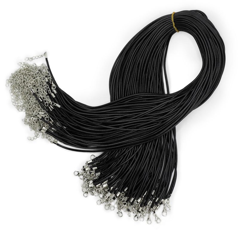 Waxed Pendant Cord -  2mm x 55cm - Black 101