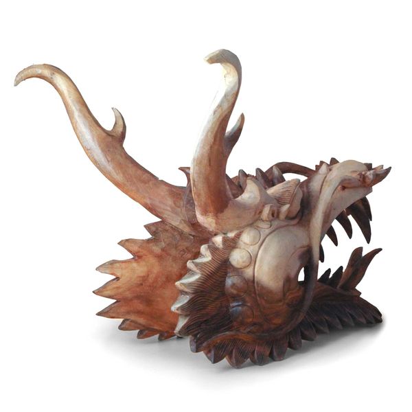 Live Size Dragon Head Carving - 30cm