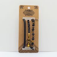 Mens Premium Bracelet Sets - Black & Tans (asst)
