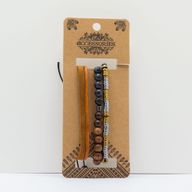 Mens Premium Bracelet Sets - Black & Tans (asst)