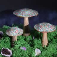 Med Wooden Mushroom - Mediterranean Tile Pattern