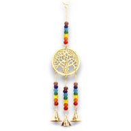 Indian Chimes - Brass Tree of Life with Chakra Beads - 3 Bells
