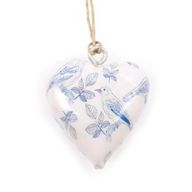 Lrg Decor Wood Heart -  Blue Bird