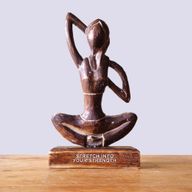 Wooden Yoga Lady - Antique - Cow Face Pose - "Stretch into Your Strength"