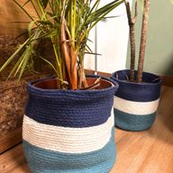 Set of 3 Evil Eye Jute Rope Baskets