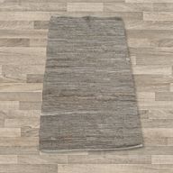 Small Indian Handloom Cotton Rug - Charcoal